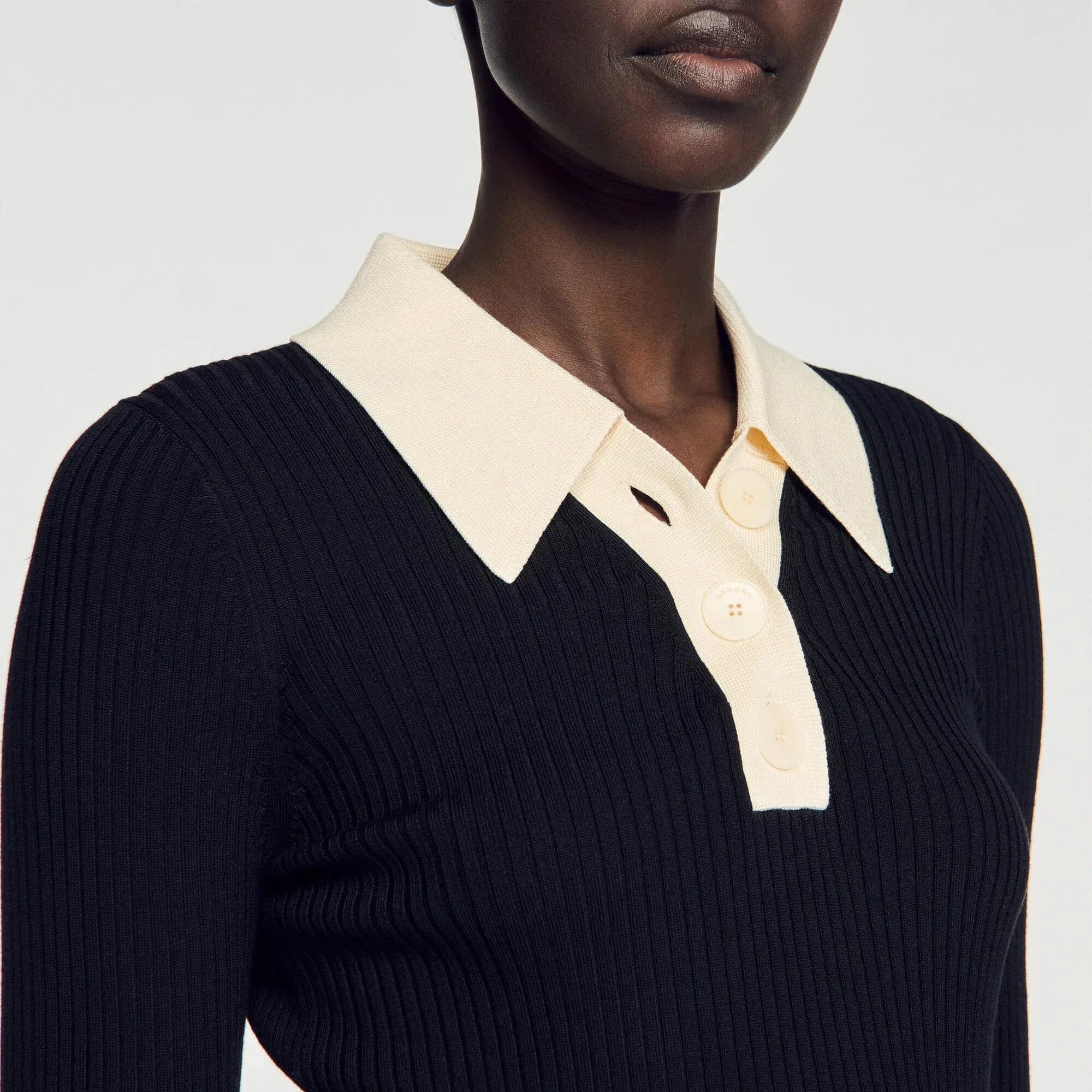 Gabb Knit Polo Shirt Jumper Black