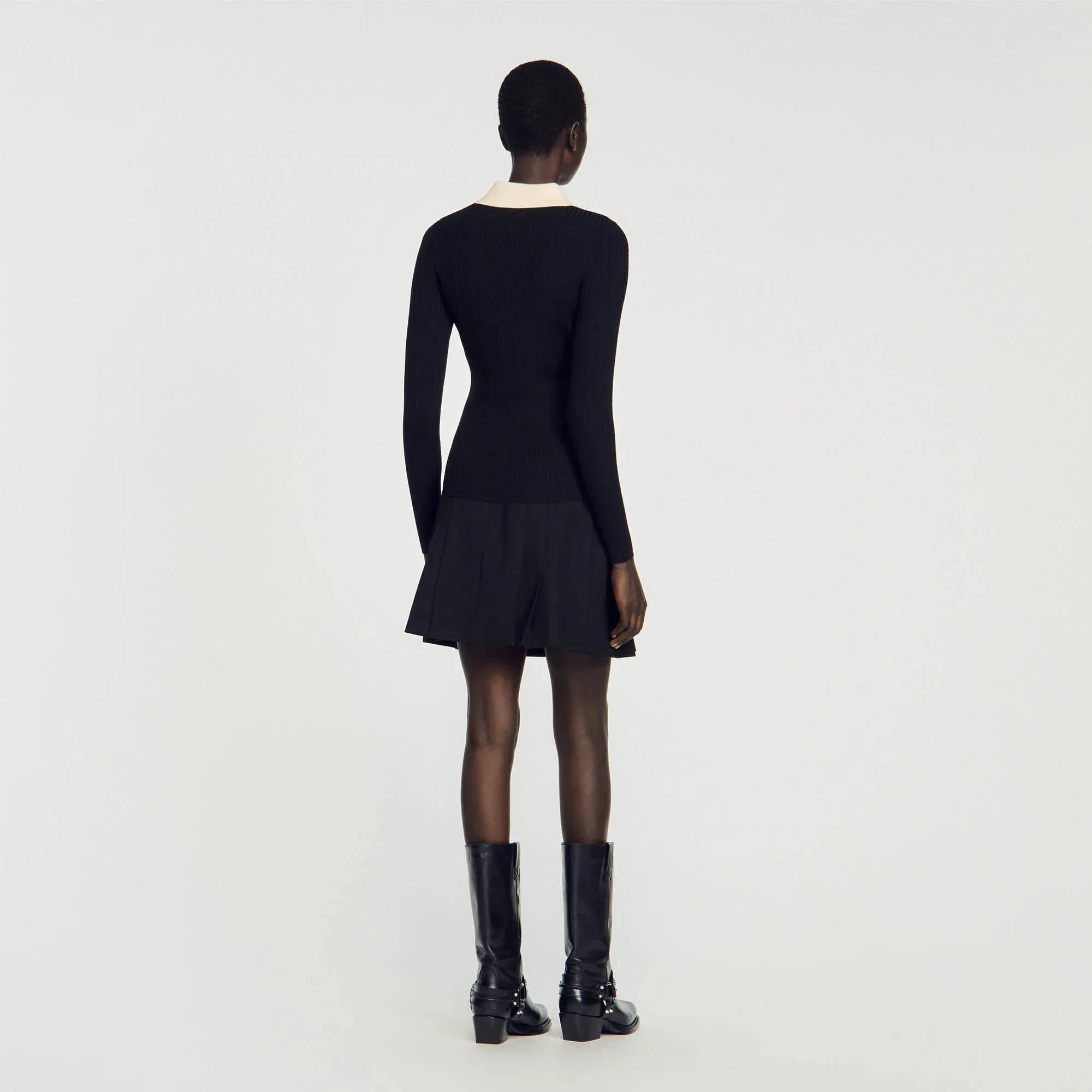 Gabb Knit Polo Shirt Jumper Black