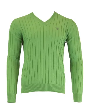 Gant Men's P.N. Cotton Rib V-Neck, Medium, Kiwi