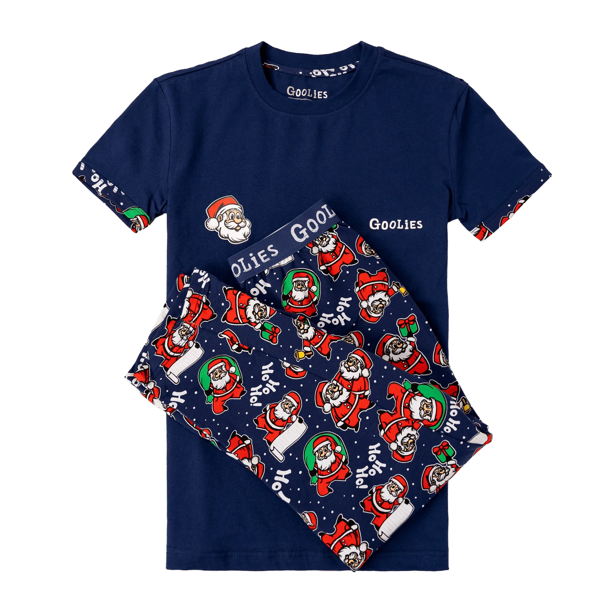 Goolies (Kids) Long Pyjamas - Santa - Trousers & T-Shirt