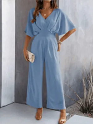 GYPSY GIRL - Short-Sleeved Wide-Leg Jumpsuit