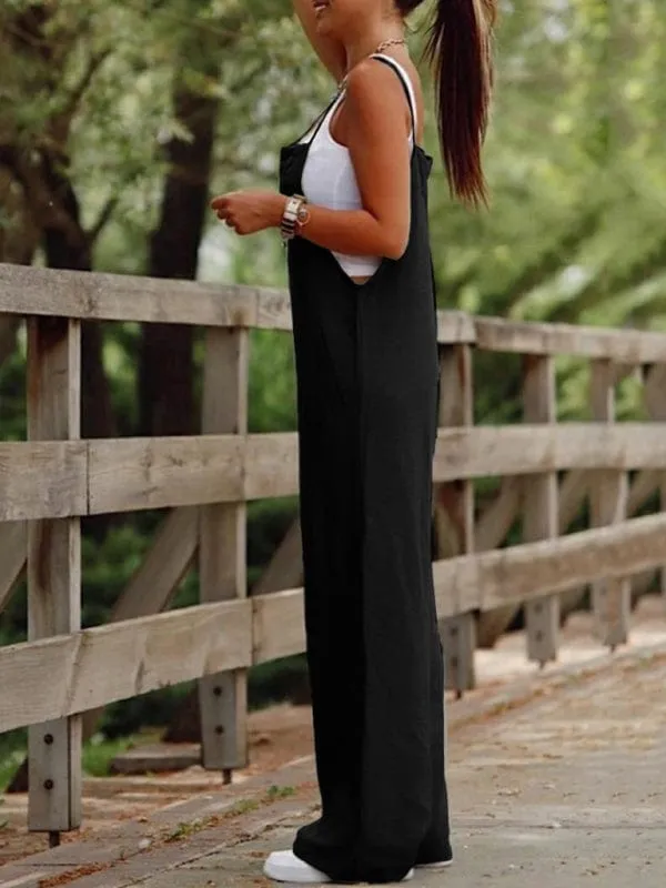 GYPSY GIRL - Suspender Style Wide Leg Jumpsuit