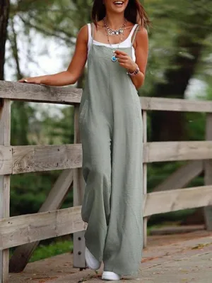 GYPSY GIRL - Suspender Style Wide Leg Jumpsuit