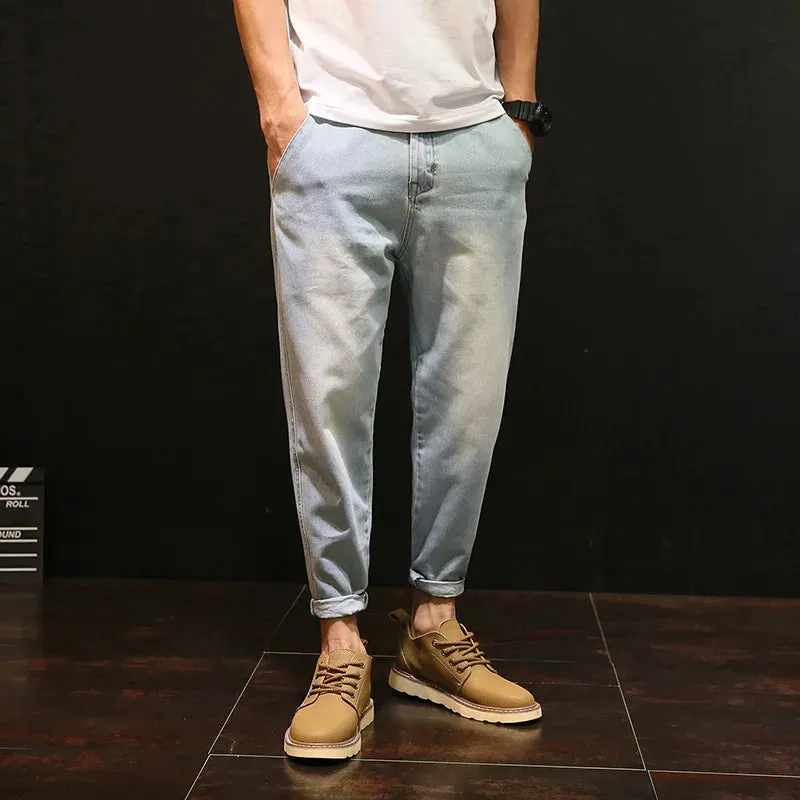High Quality 2022 Spring Summer Casual Washing Vintage Hip Hop Student Teenagers Thin Jeans Men Loose Harem Pants Male