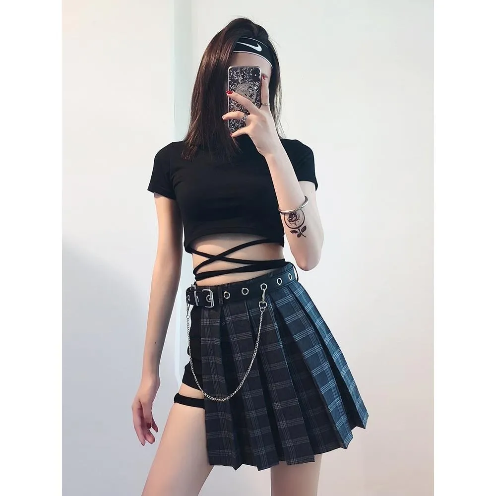 Hip-Hop Pleated Skirt