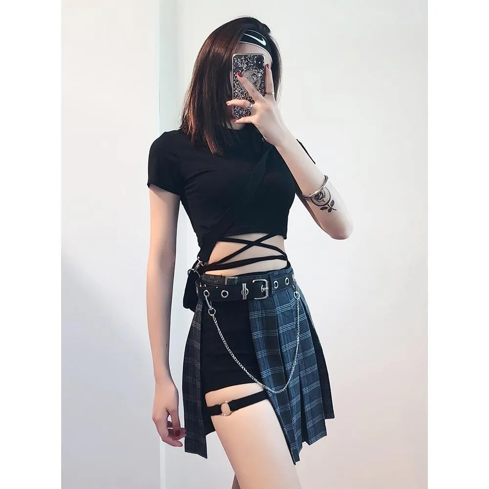 Hip-Hop Pleated Skirt
