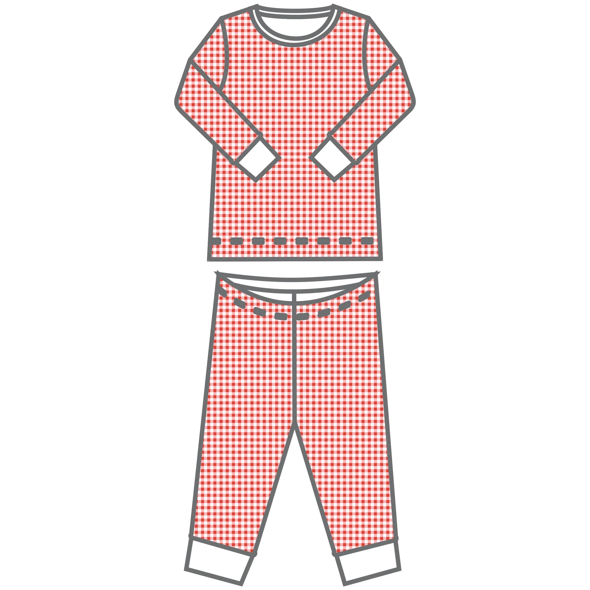 Holiday Minichecks Red Toddler Long Pajamas