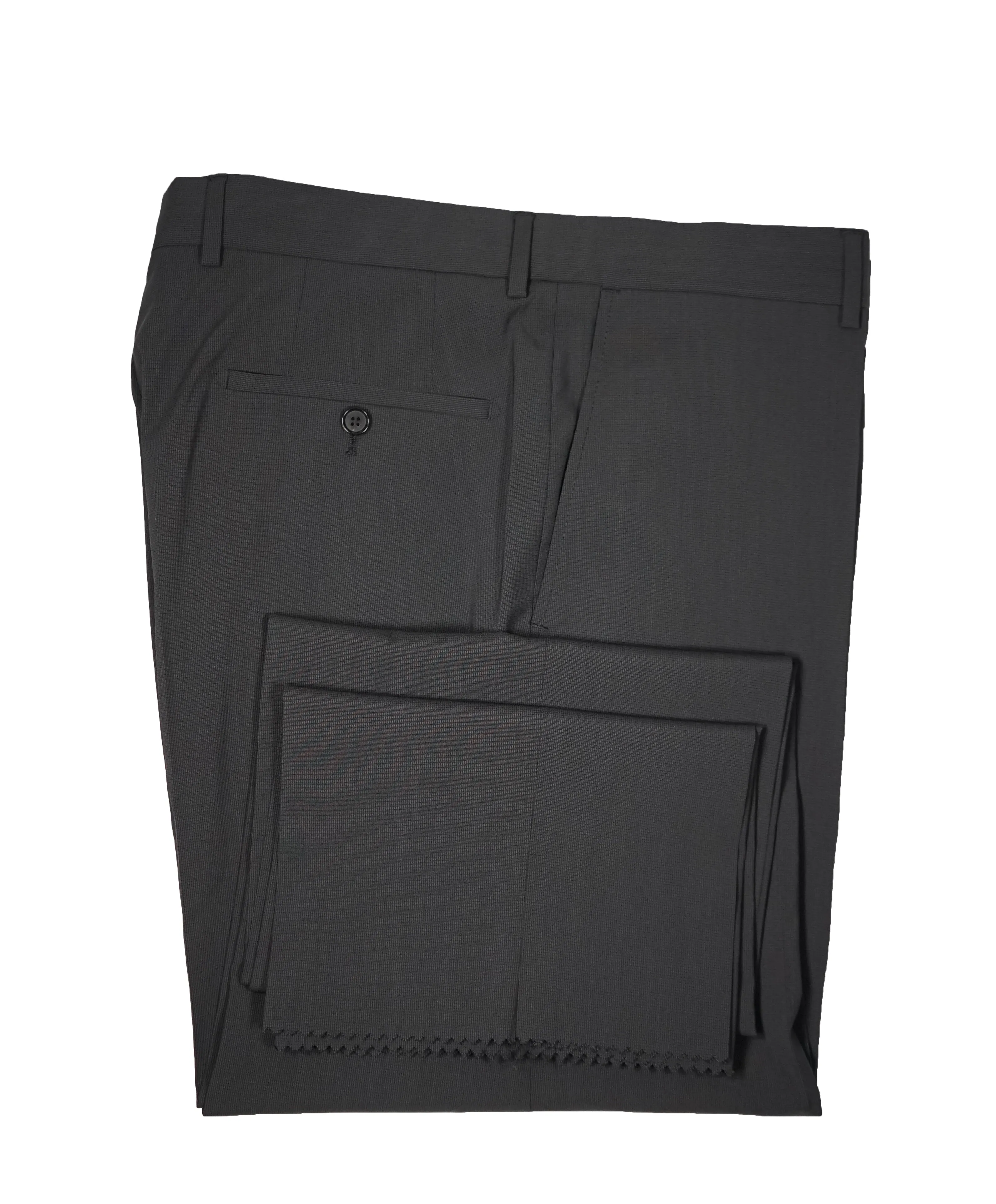 HUGO BOSS - Gray Micro Check Flat Front Dress Pants - 37W