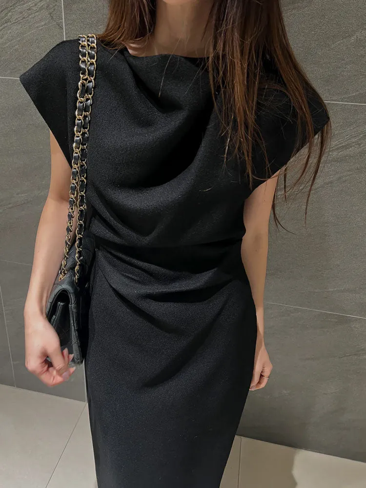 Irregular Pleated Long Skirt