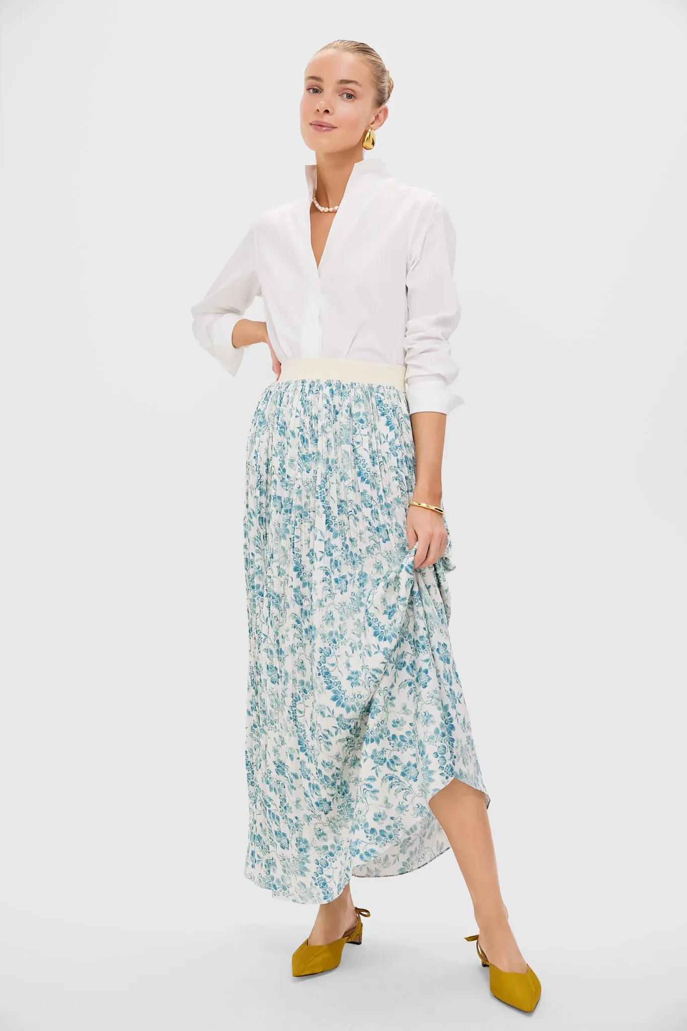 Jardin De Fleurs Plisse Crinkle Terra Skirt