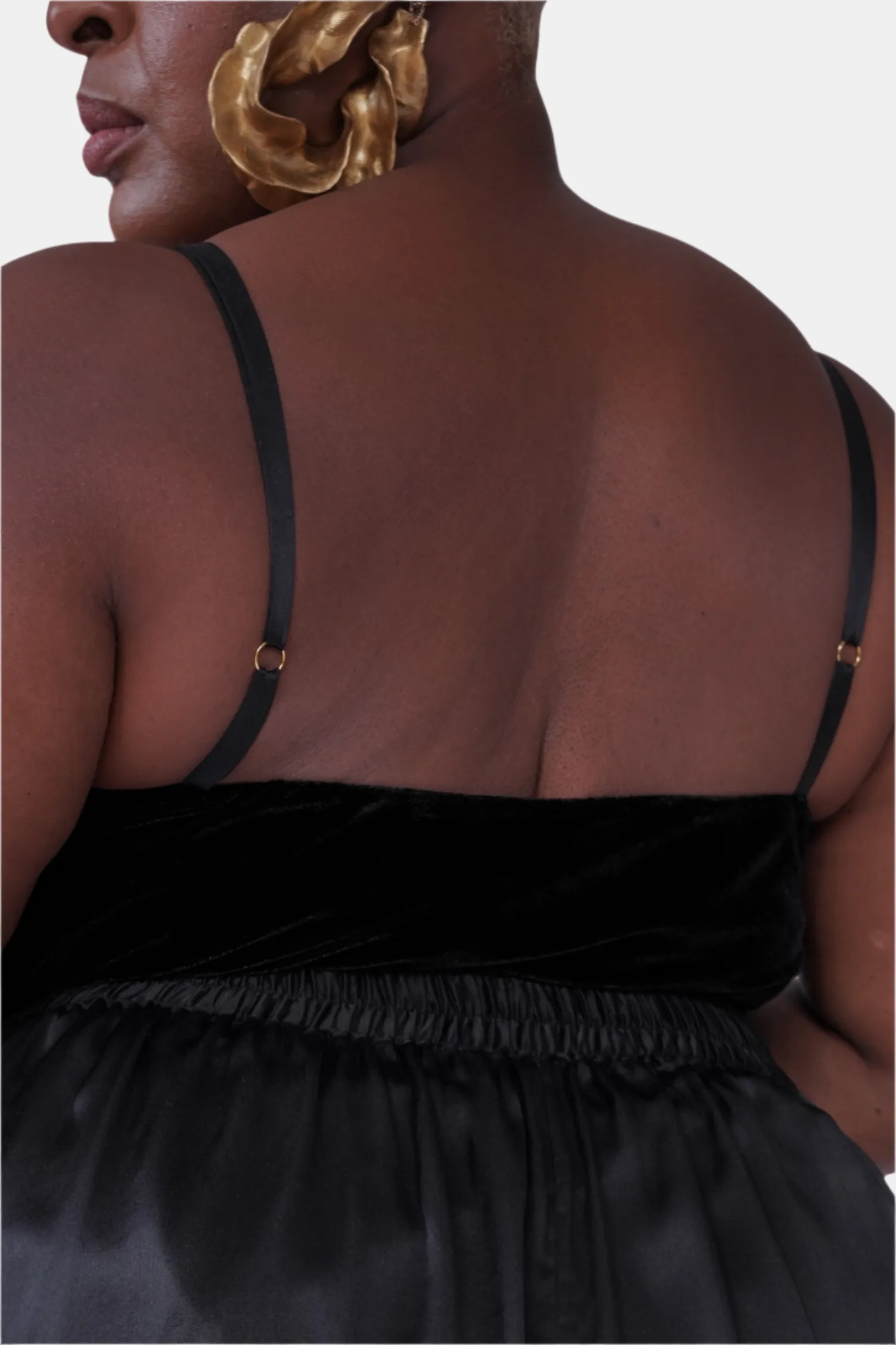 JOSEPHINE SILK VELVET CAMISOLE IN NOIRE - MADE TO ORDER
