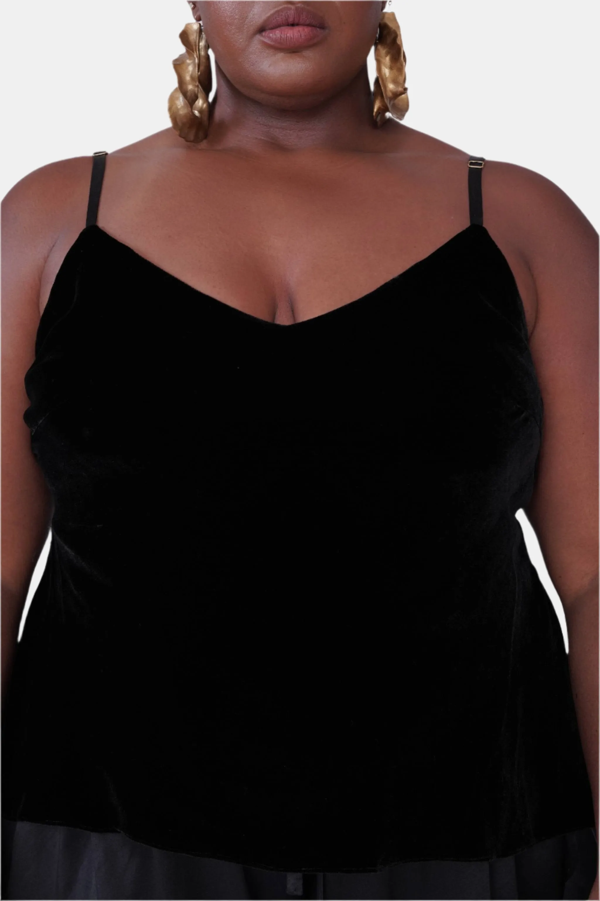 JOSEPHINE SILK VELVET CAMISOLE IN NOIRE - MADE TO ORDER