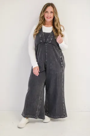 Just to Be With You Mineral Wash Jumper in Black