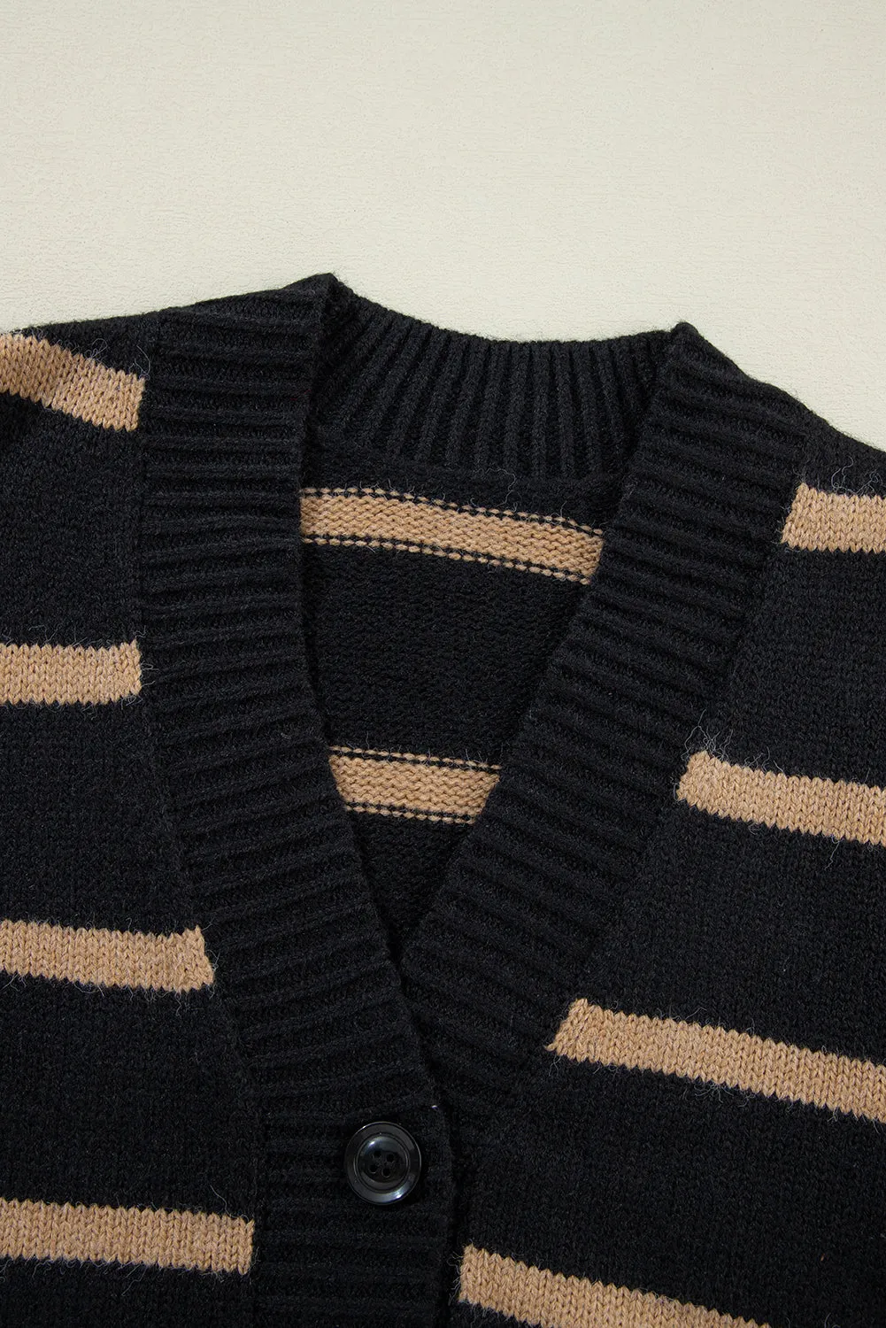 KaleaBoutique Stylish Buttoned V Neck Drop Shoulder Loose Cardigan