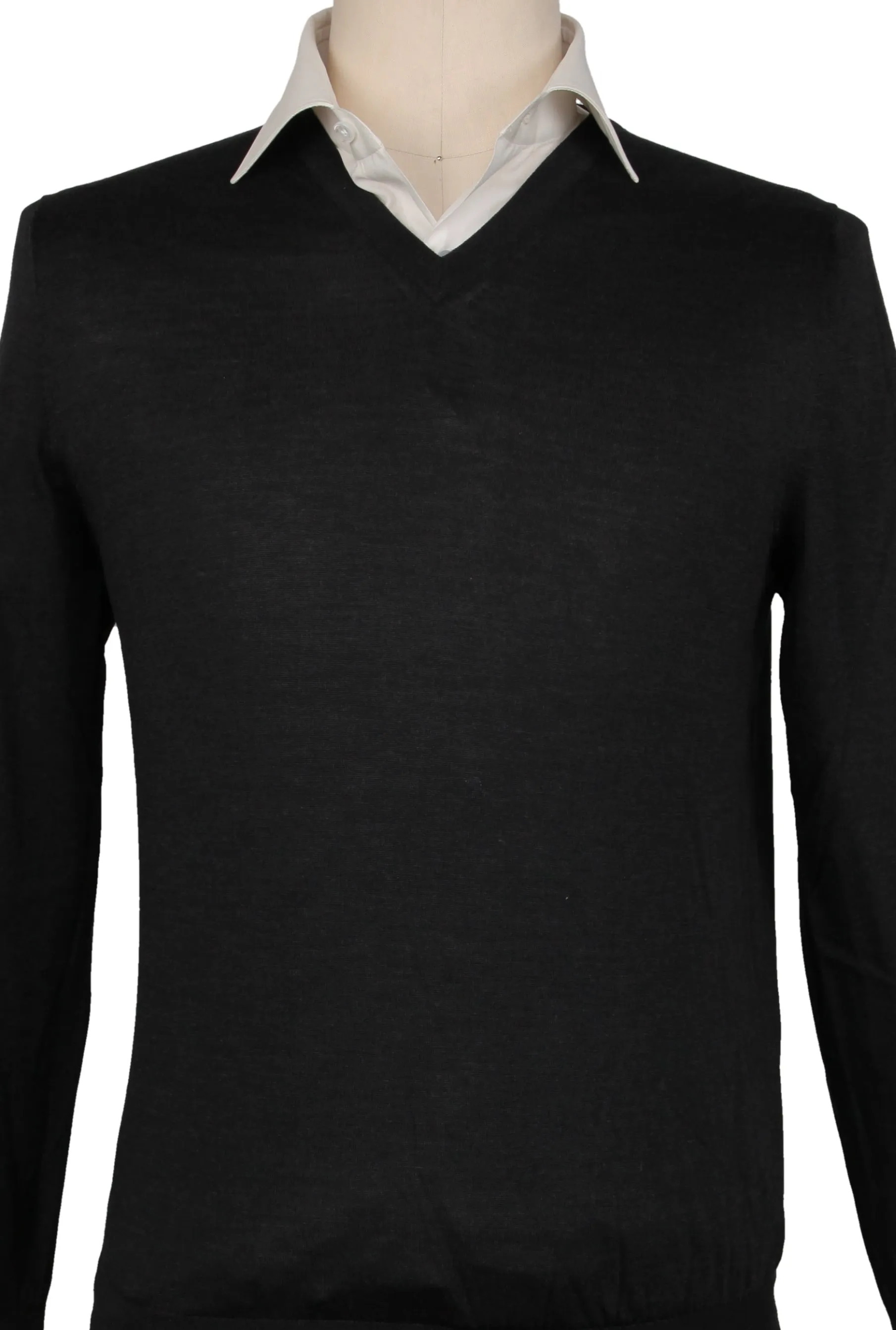 Kiton Charcoal Gray V-Neck Sweater