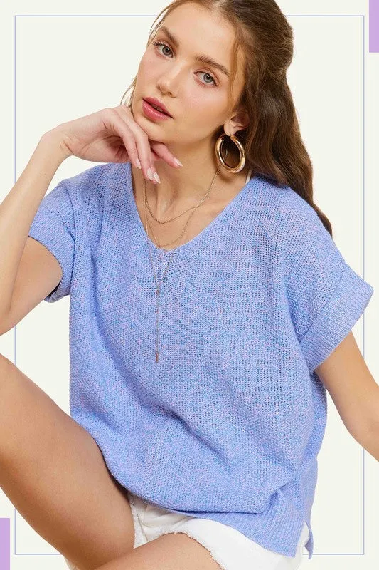 La Miel Short Sleeve Sweater Top