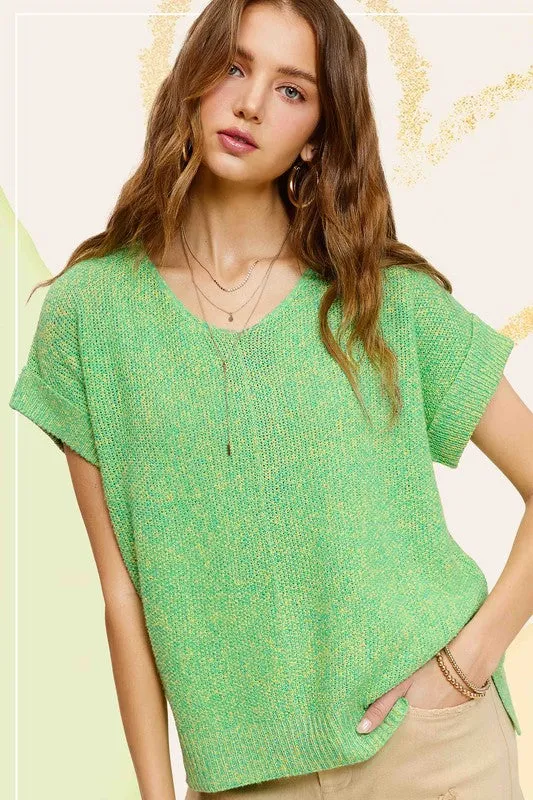 La Miel Short Sleeve Sweater Top