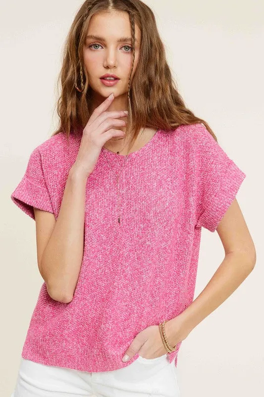 La Miel Short Sleeve Sweater Top