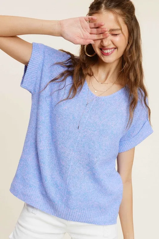 La Miel Short Sleeve Sweater Top