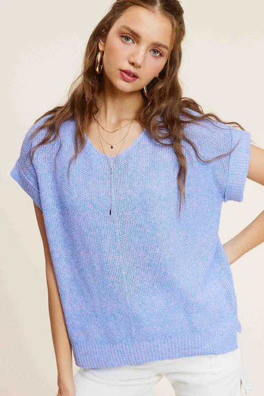 La Miel Short Sleeve Sweater Top