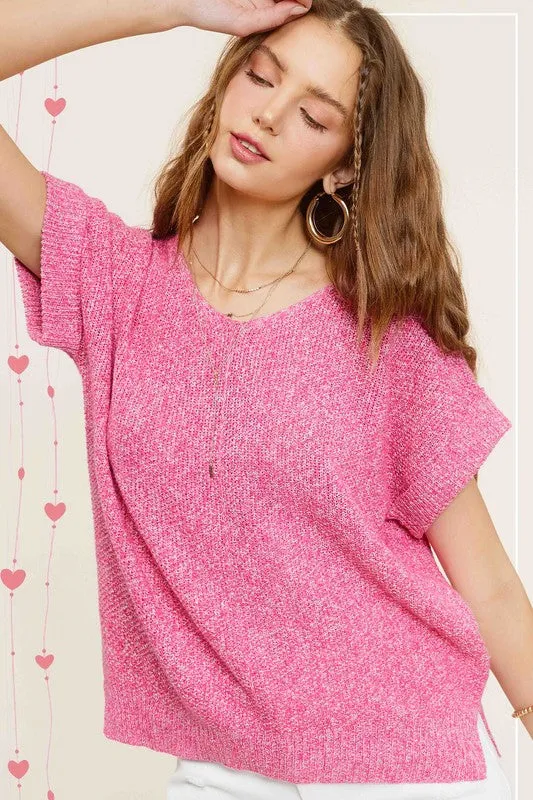 La Miel Short Sleeve Sweater Top