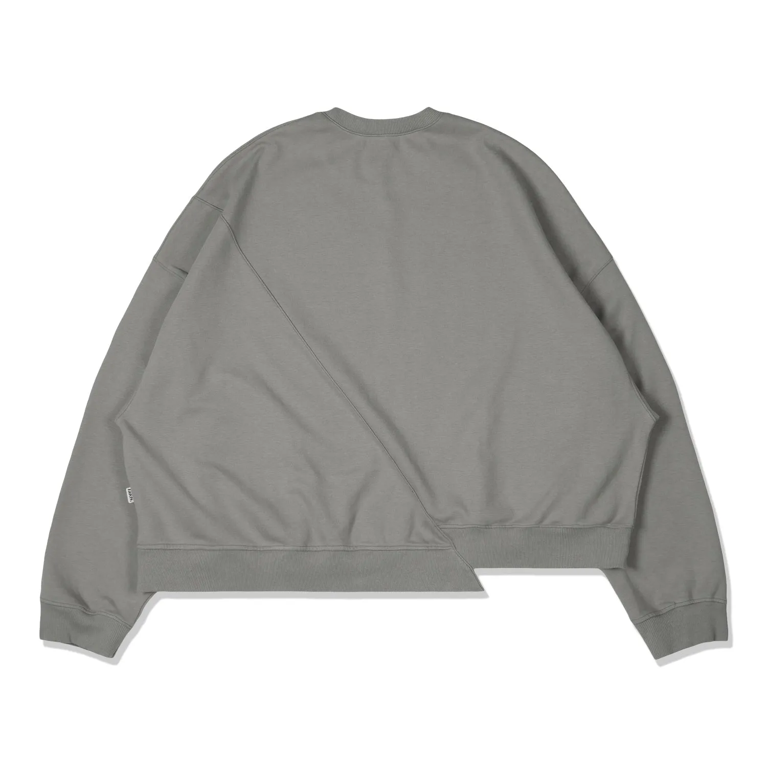 LAKH Men Irregular Patched Crewneck Grey IPC-GREY