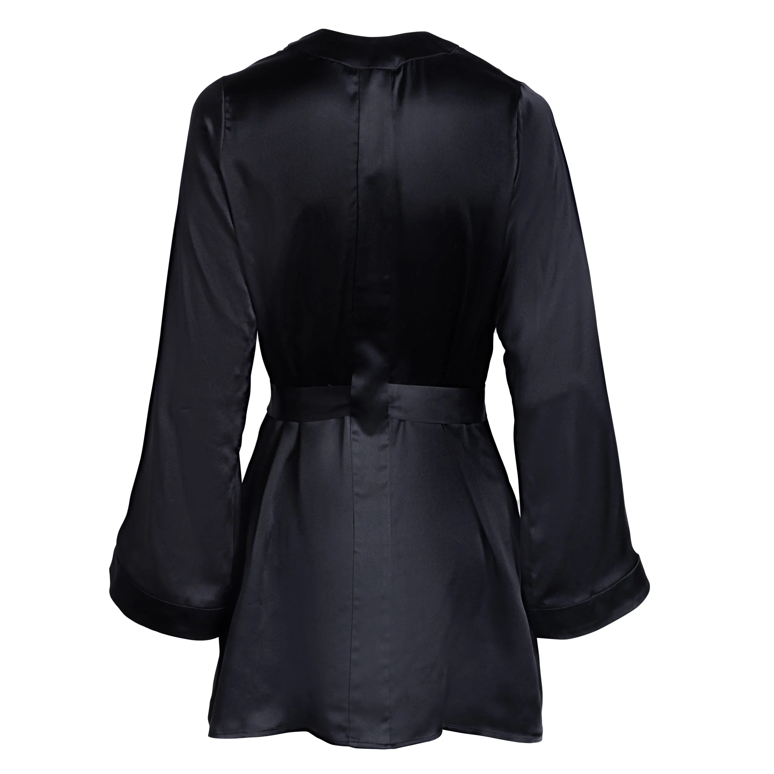 LOLA SILK SHIRT DRESS & BERMUDA SHORT IN NOIRE