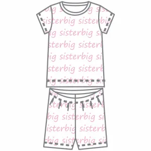 Magnolia Baby Big and Little Printed Pajamas - Pink/Big Sister