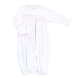 Magnolia Baby Mini Dot Essentials Smocked Gown - Pink