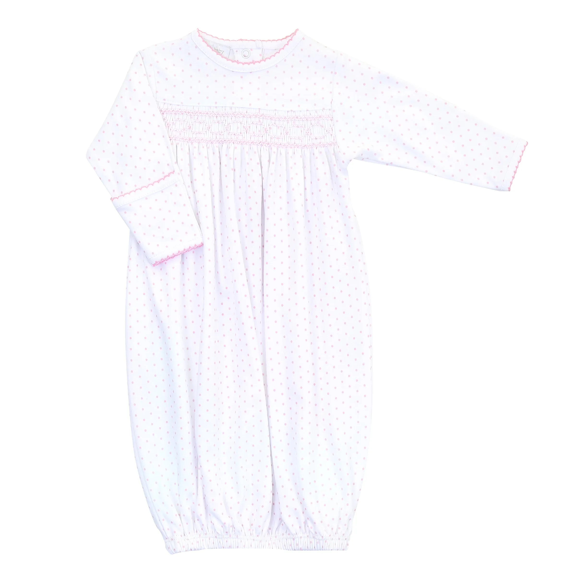 Magnolia Baby Mini Dot Essentials Smocked Gown - Pink