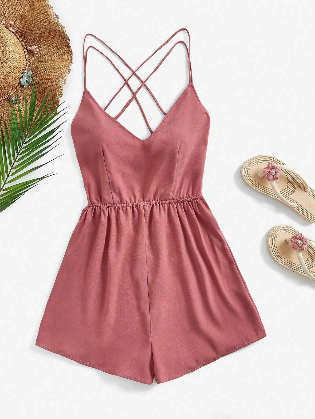 Mauve Strappy Romper