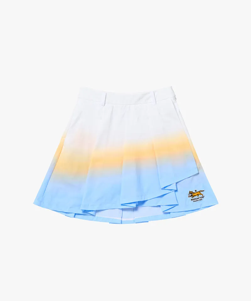 MCC Women's Print Pleats Skirt - Yellow