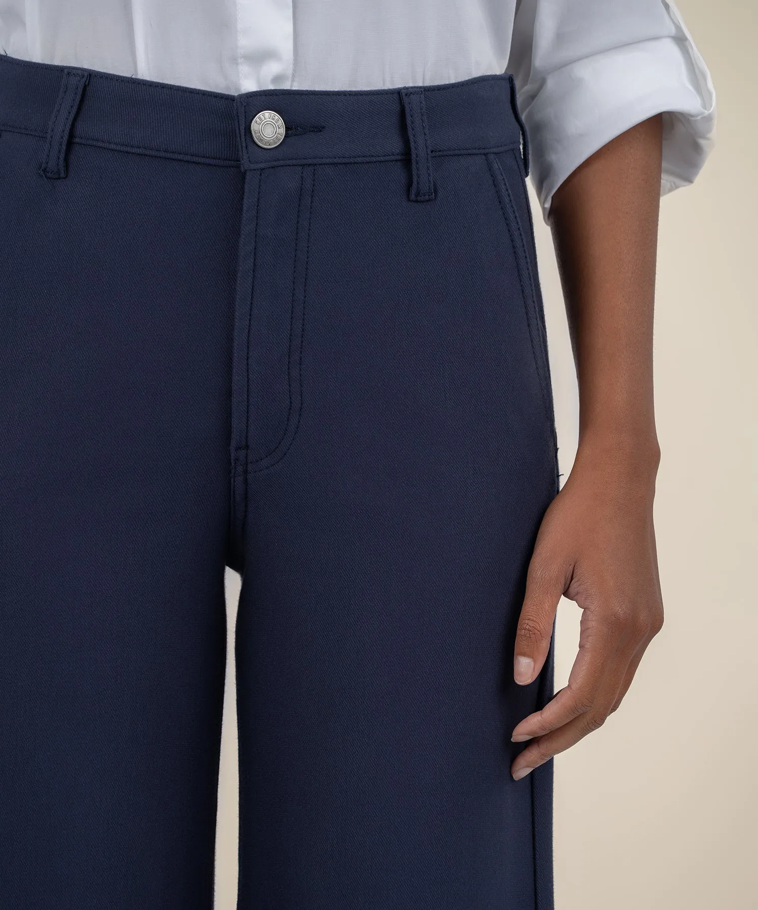 Meg High Rise Wide Leg Ponte Trouser - Navy