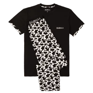 Mens Long Pyjamas - Fat Cow - Trousers & T-Shirt
