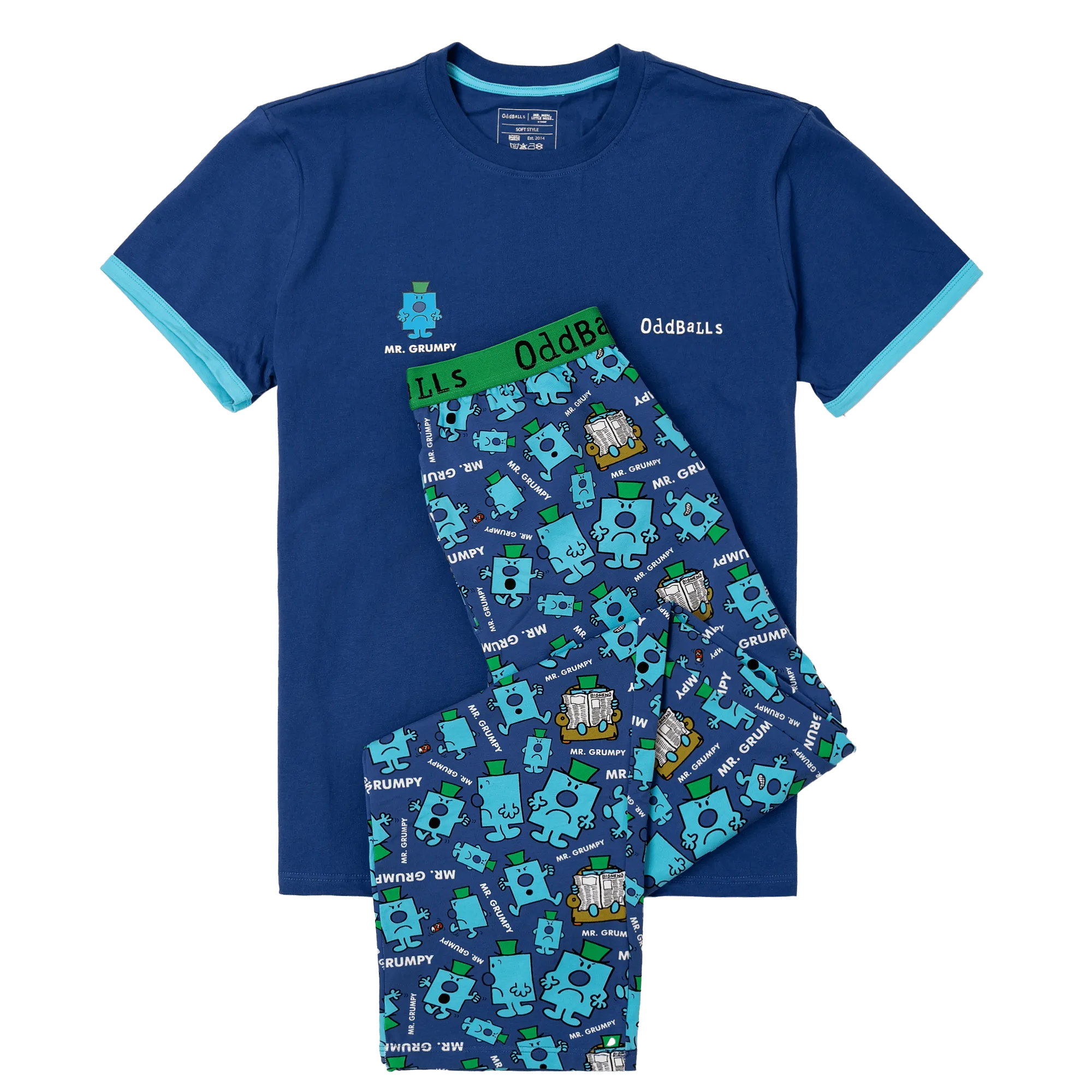 Mens Long Pyjamas - Mr Grumpy - Trousers & T-Shirt