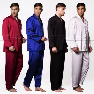 Mens Silk Satin Pajamas Set Pyjamas Set Pjs Sleepwear Loungewear