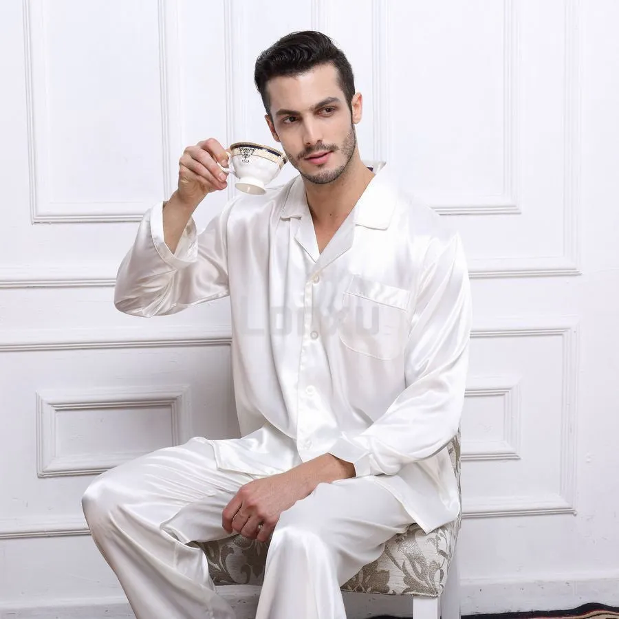 Mens Silk Satin Pajamas Set Pyjamas Set Pjs Sleepwear Loungewear