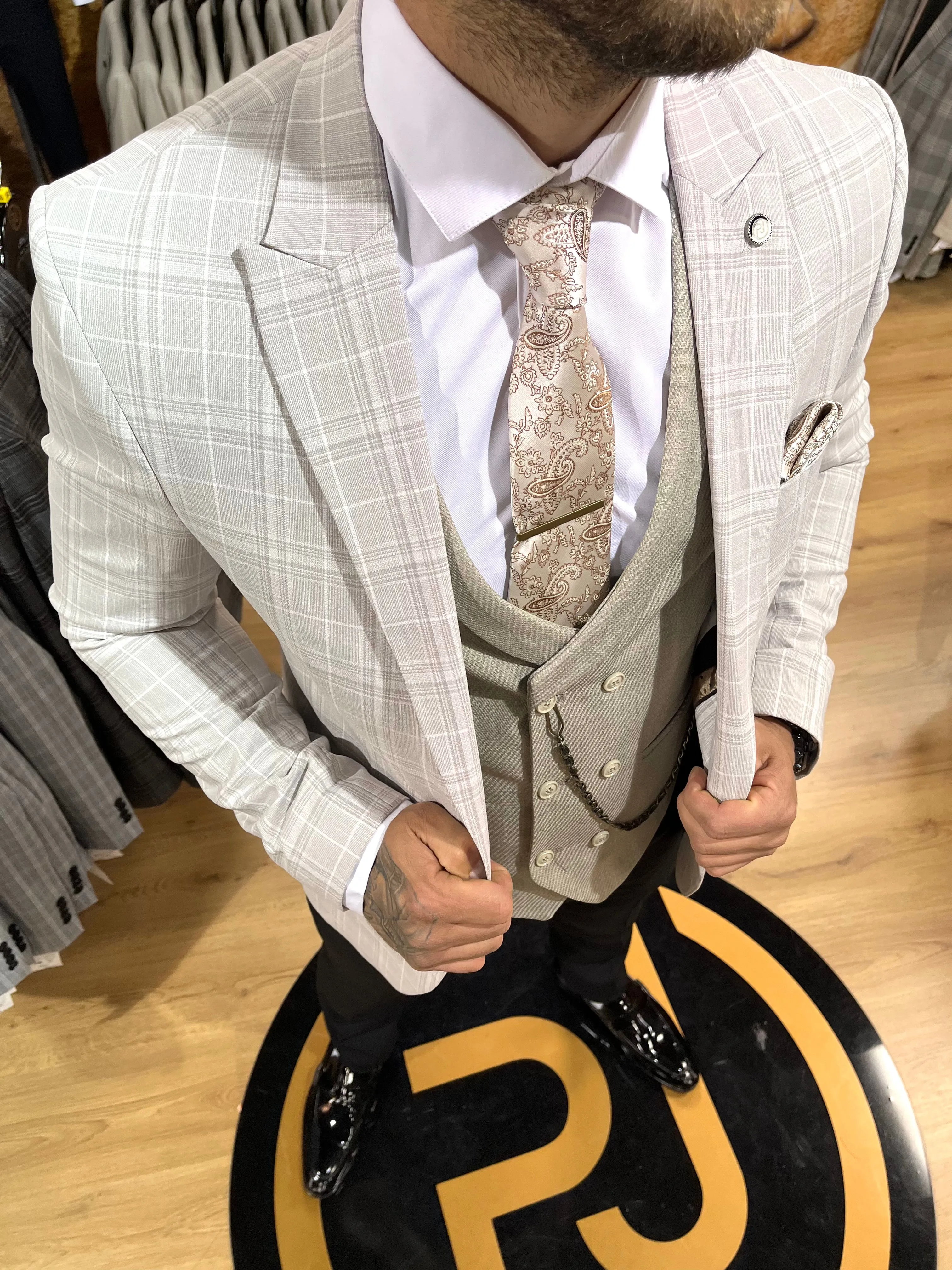 Milburn - Stone 3 Piece Suit