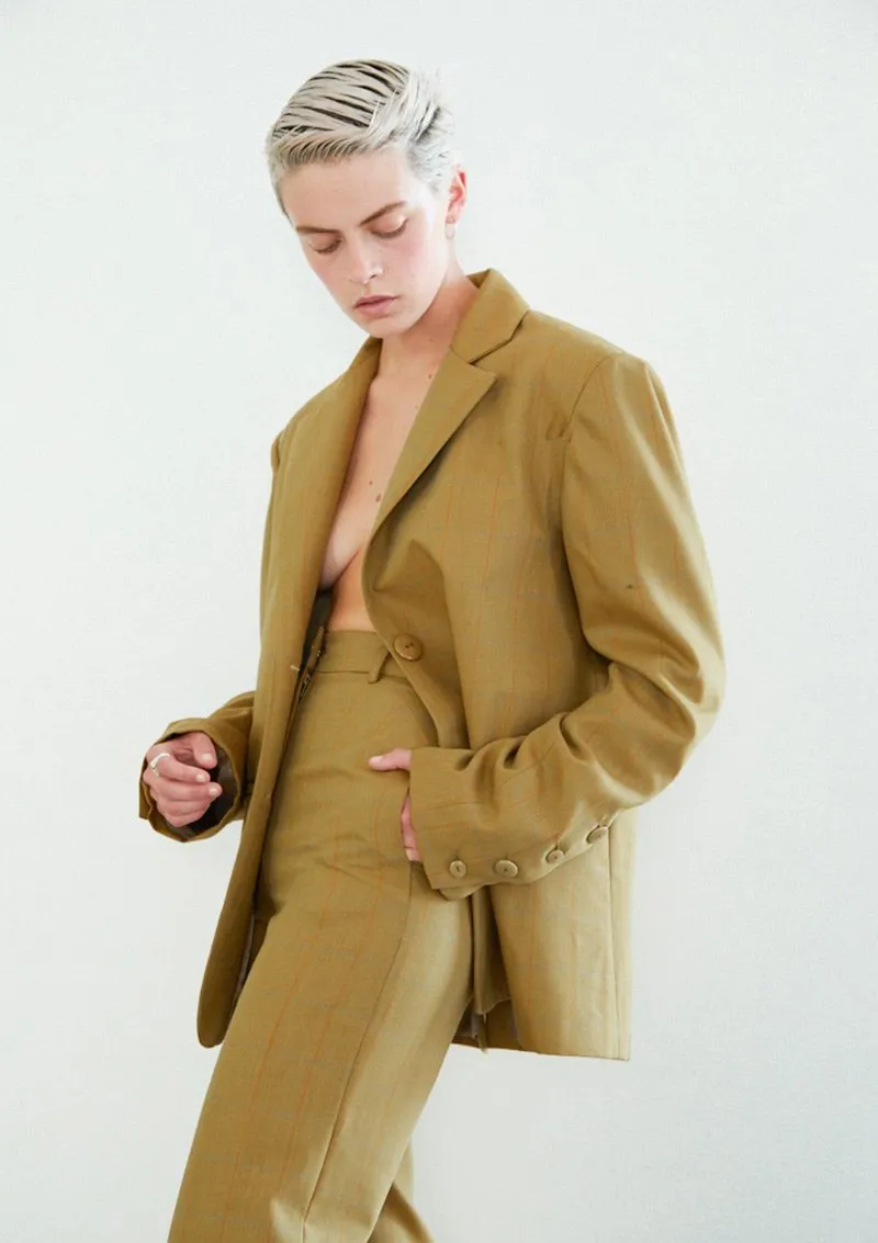 Millo Trouser Mustard tartán