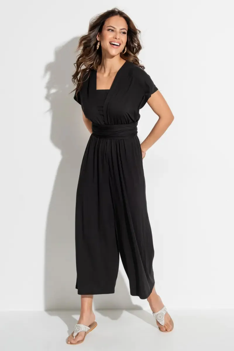 Multiway Jersey Beach Jumpsuit In Black - Pour Moi