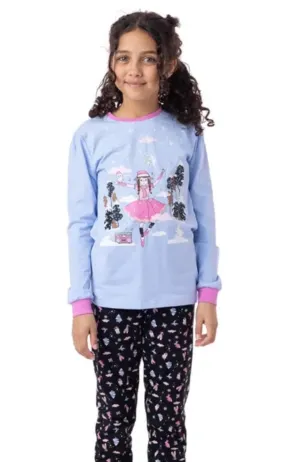 Nano Winter Figure Skater Print Pajamas : Sizes 2 to 12 Years