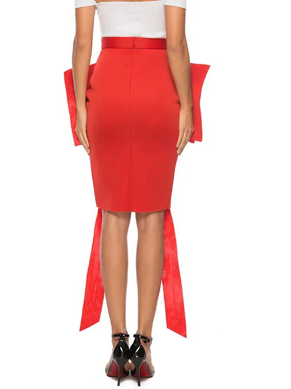 New Big Bow Bodycon Skirt