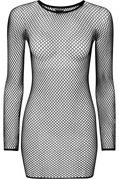 Nicole Fishnet Bodycon Dress - Black - One Size