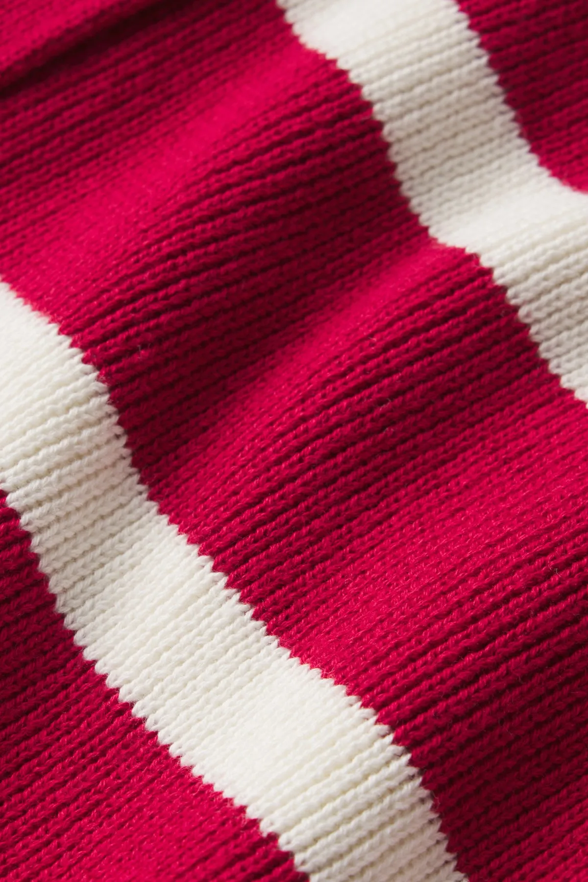 Nora Cardigan in Ivory Crimson Inverse Stripe
