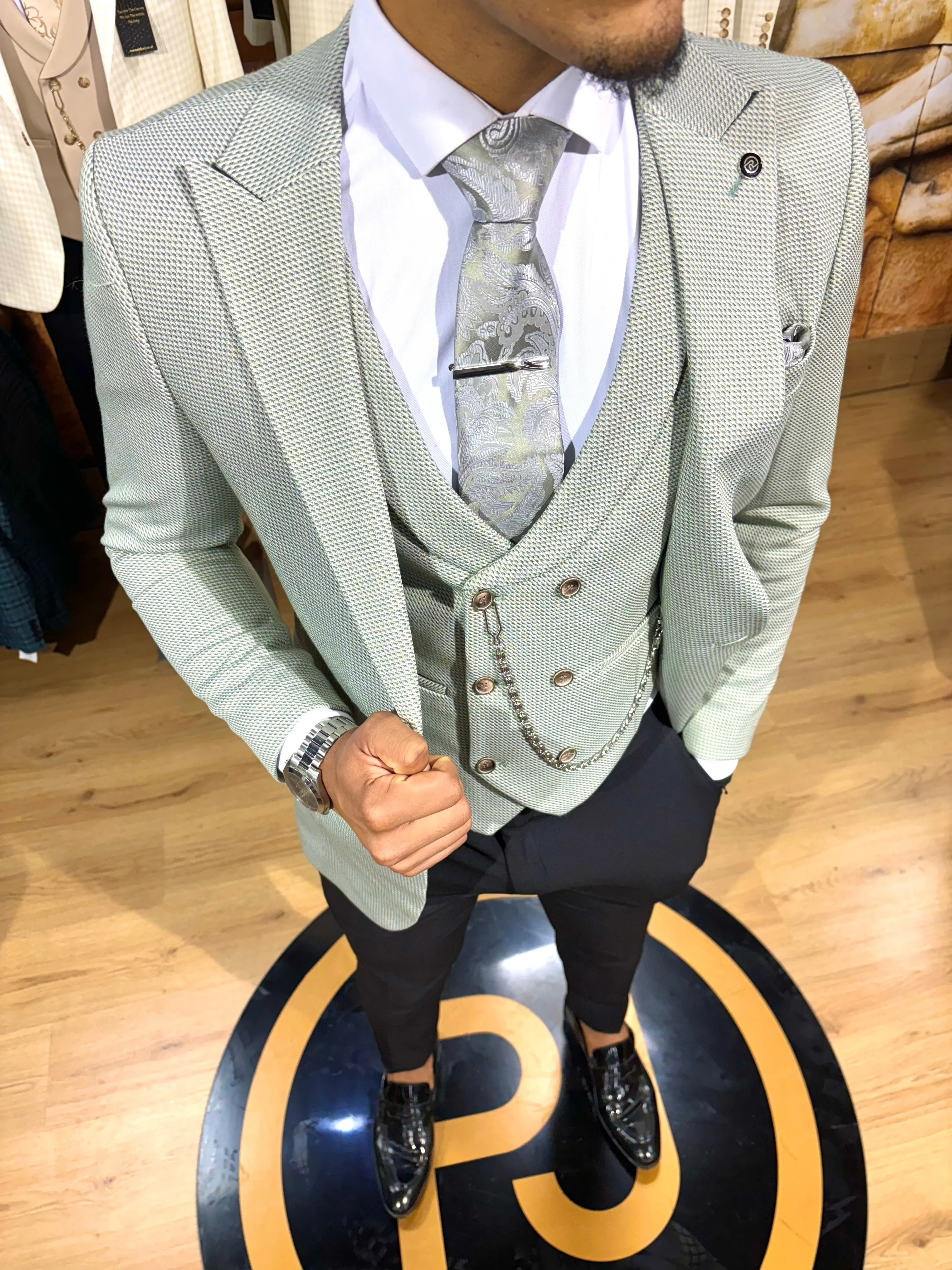 Nucci - Green 3 Piece Suit