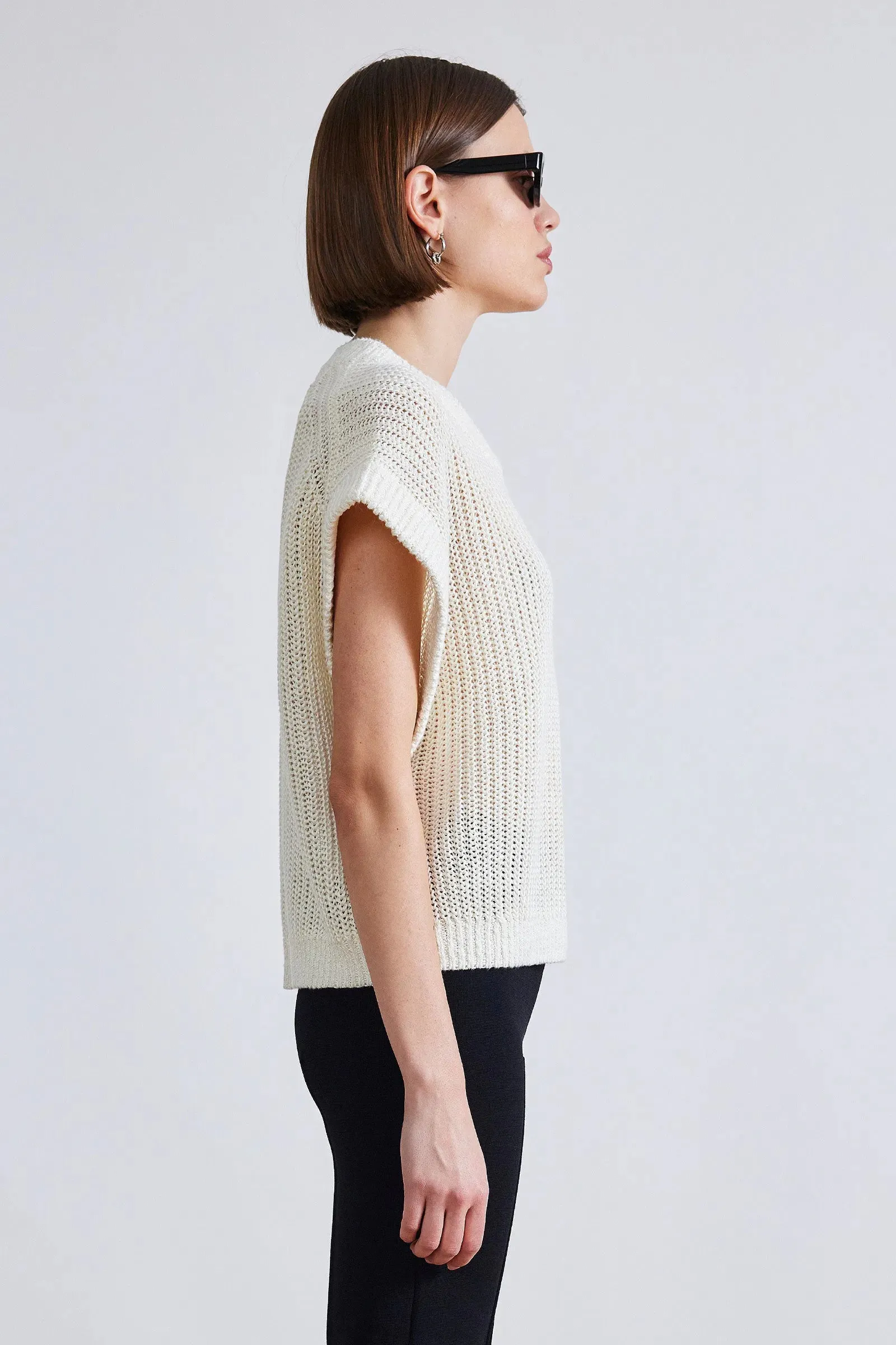 Oliva linen vest - cream