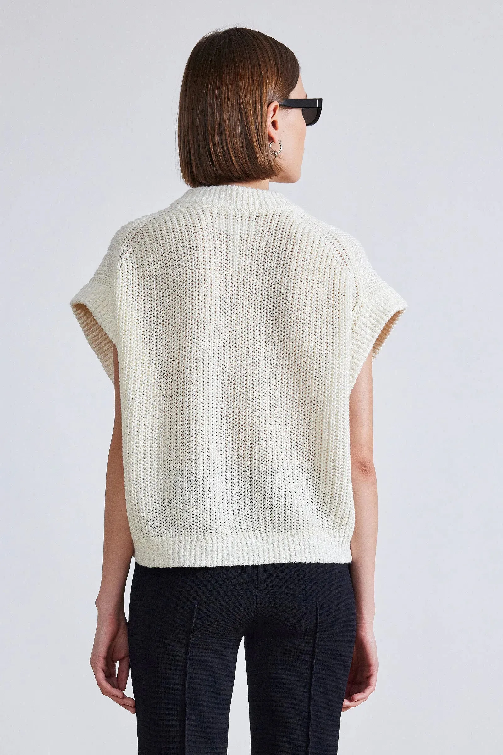 Oliva linen vest - cream