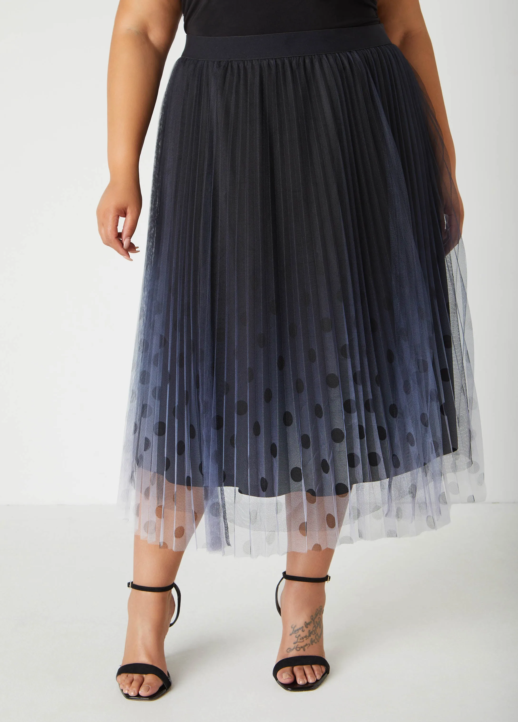 Ombre Polka Dot Midaxi Skirt