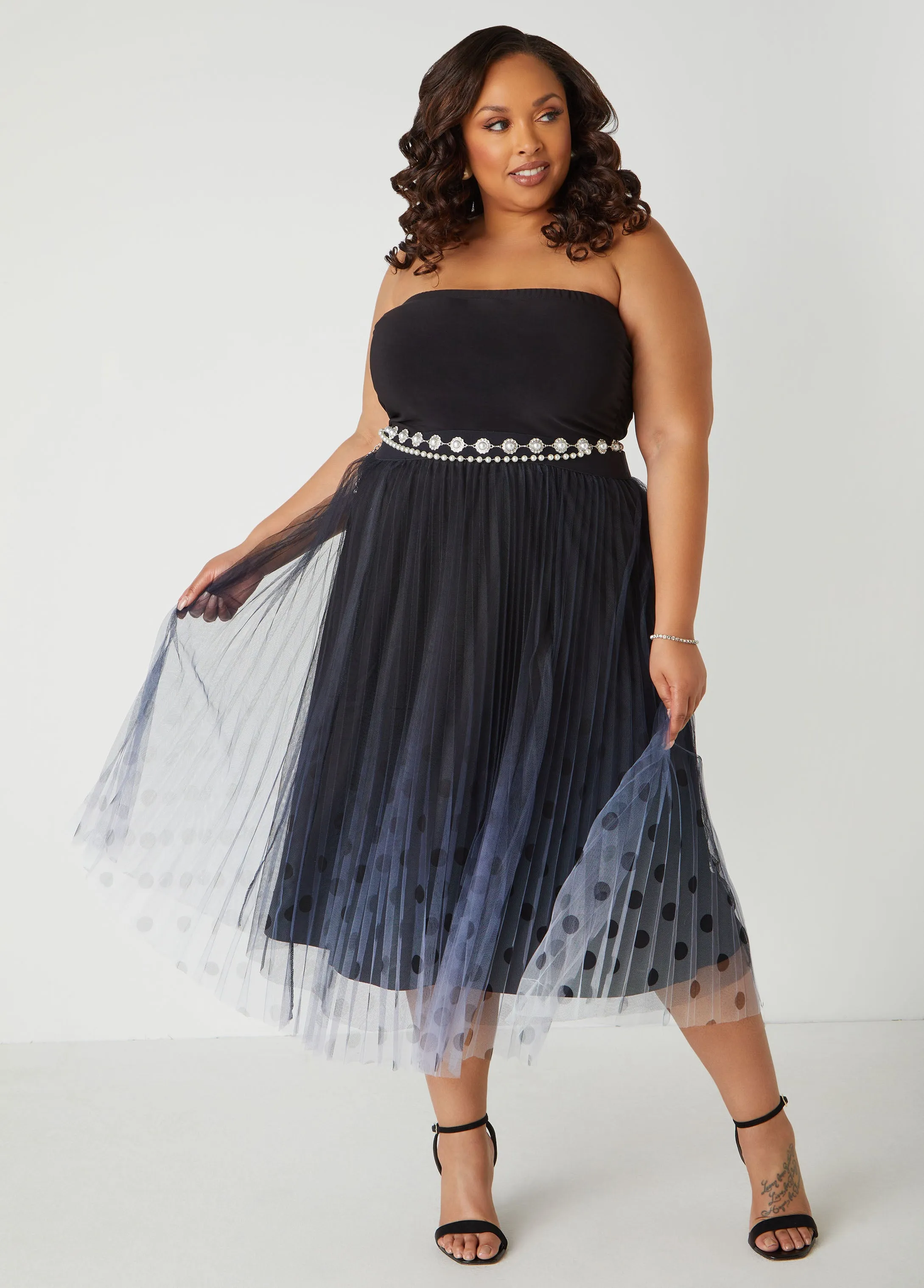 Ombre Polka Dot Midaxi Skirt