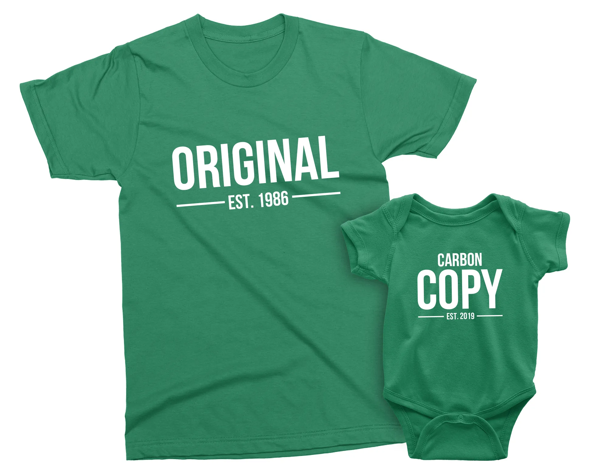 Original and Carbon Copy personalized matching tshirts set for Father & Children. Copy and Paste funny tees, gift for Fathers Day.